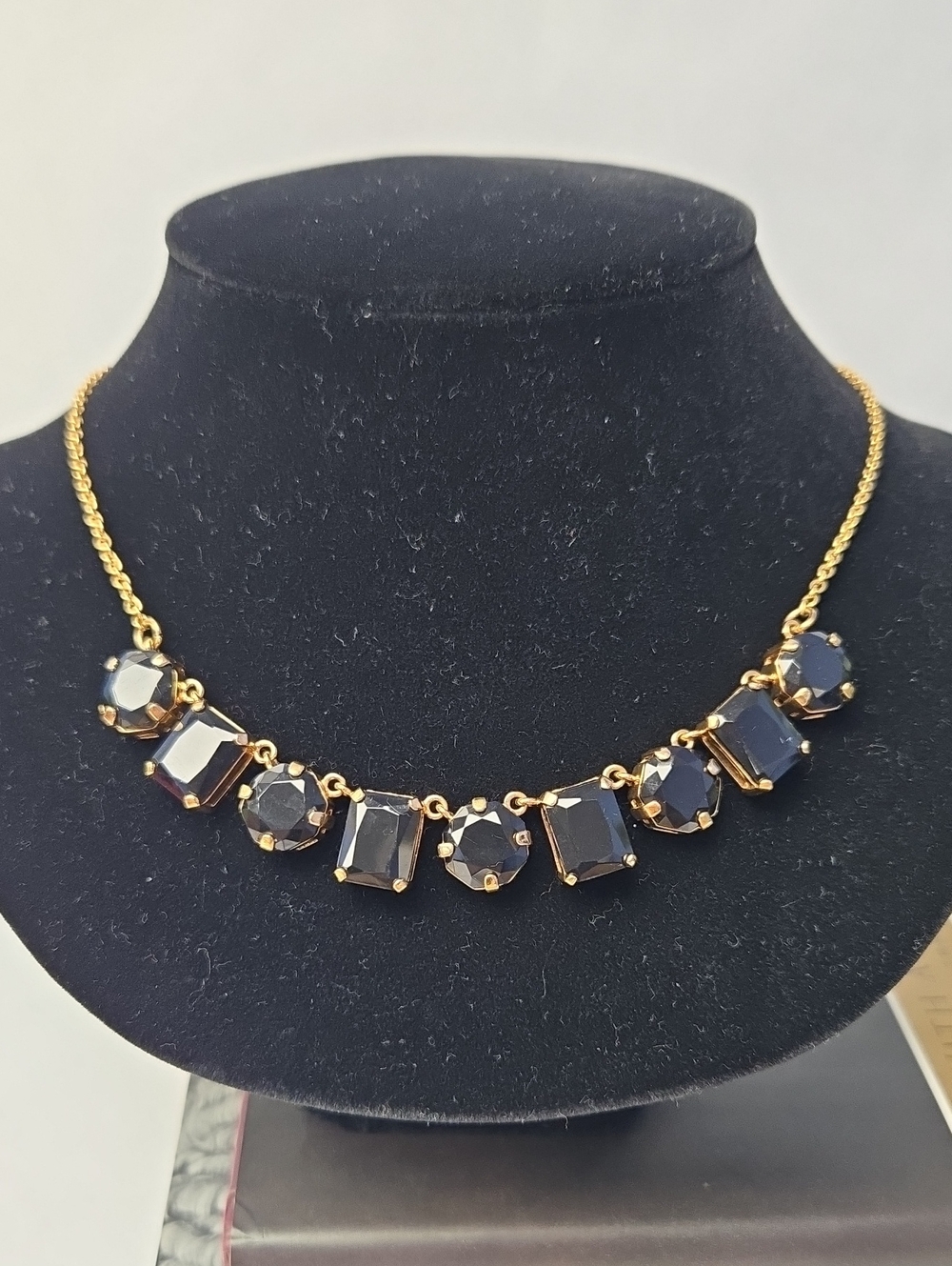Kate Spade NY Rich Black Kaleidoscope Black Faceted Gems Necklace - Rare